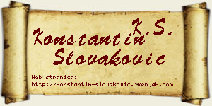 Konstantin Slovaković vizit kartica